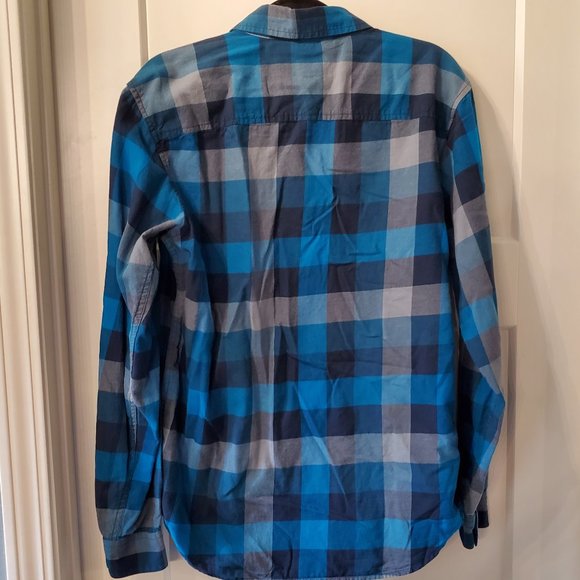 Columbia Sportswear Company Blue Plaid button Down LongSleeve Men's Shirt-Small - Picture 4 of 5
